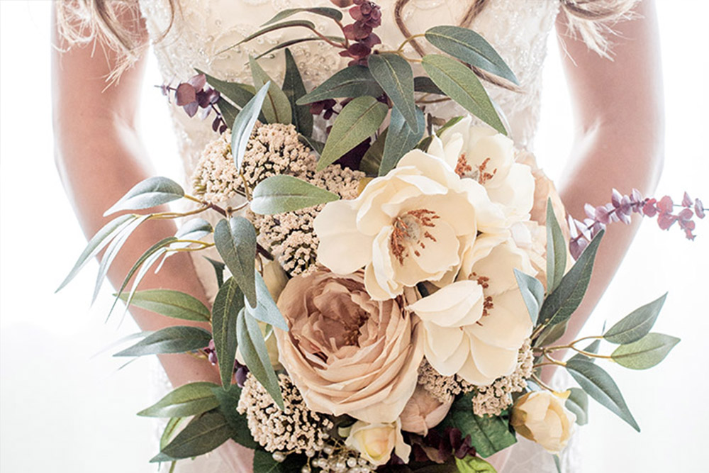 silk flower wedding bouquet