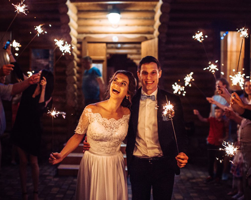 wedding night sparkler send off